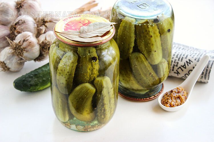 Маринованные огурцы с горчицей в зернах: хрустящий кисло-сладкий заготовочный эффект