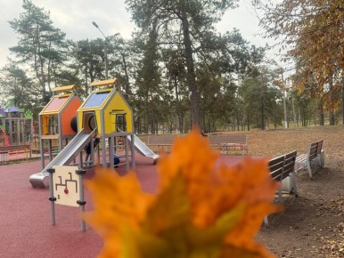 Новую игровую площадку в парке Комсомольского района уже оценила местная детвора