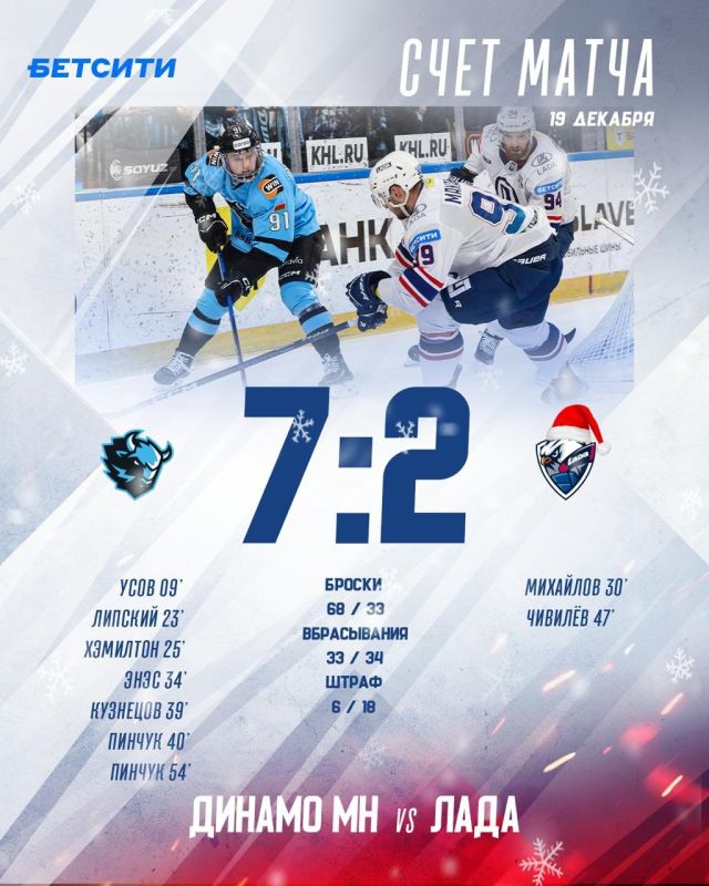 ХК "Лада" сегодня уступает "Динамо"