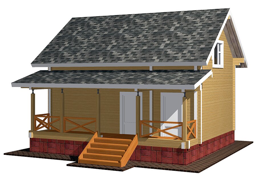 Привлекательный дачный проект с парилкой и террасой