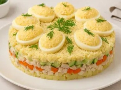 Праздничный салат «Конёк-Горбунок»: яркие акценты для года Огненной Лошади