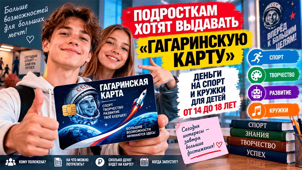 Спорт вместо музея: подросткам могут предложить «Гагаринскую карту»