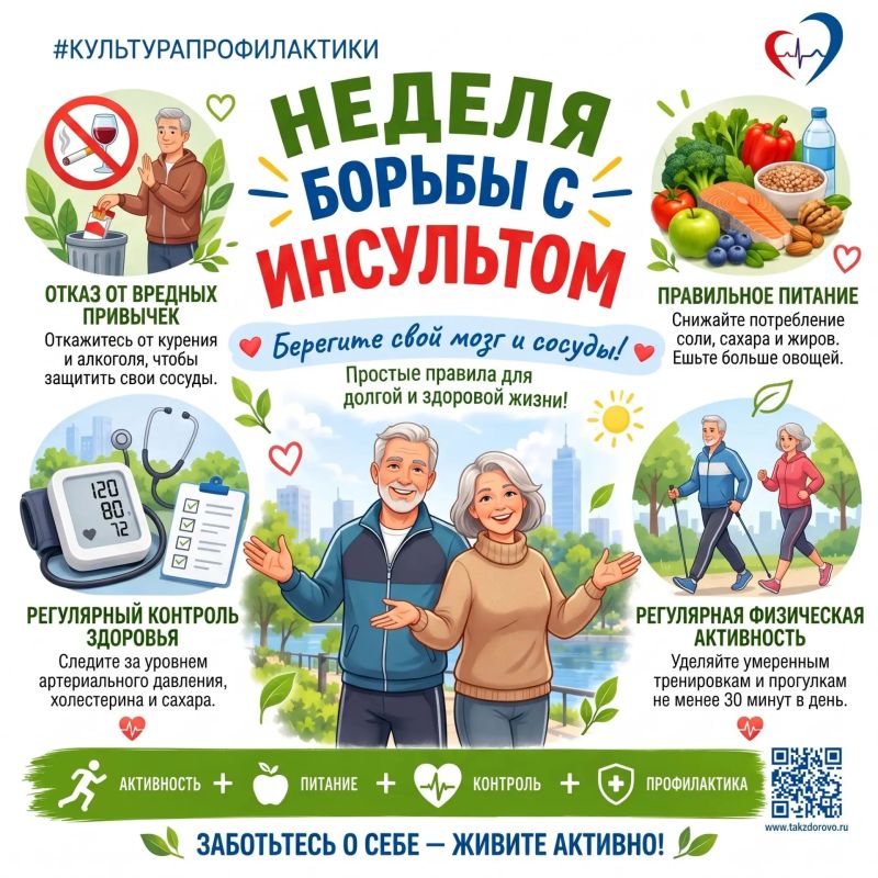 Берегите свой мозг и сосуды! Называем простые правила долгой здоровой жизни в Неделю борьбы с инсультом